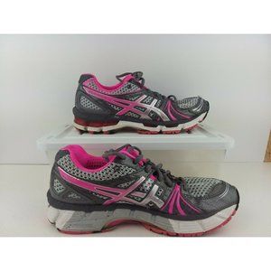 ASICS Womens Gel Kayano 18 Running Shoes Gray T250N Low Top Mesh Size 8.5